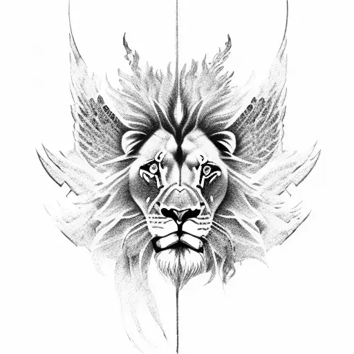 Lion With Archangel Michael