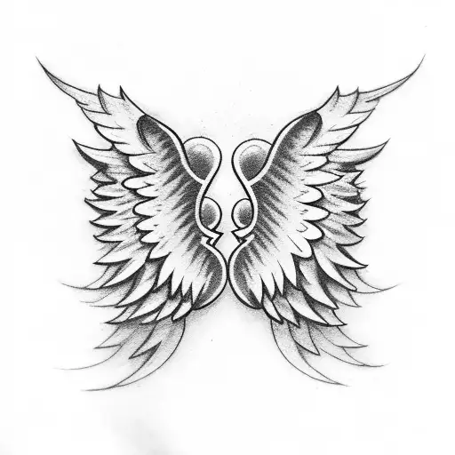 Angel Wings And Initials Of Nd