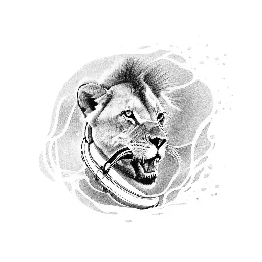 A Lifeguard Listening To Music While Saving A Lion From Drowning