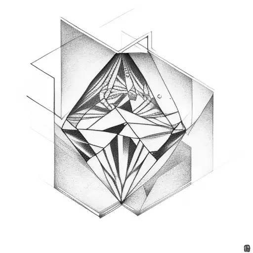 Diamond Rectangle With Lines Inside