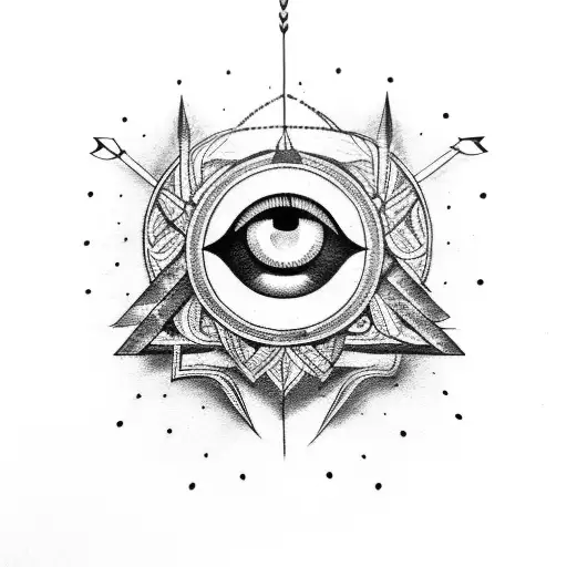 Arrow With Lotus And Evil Eye