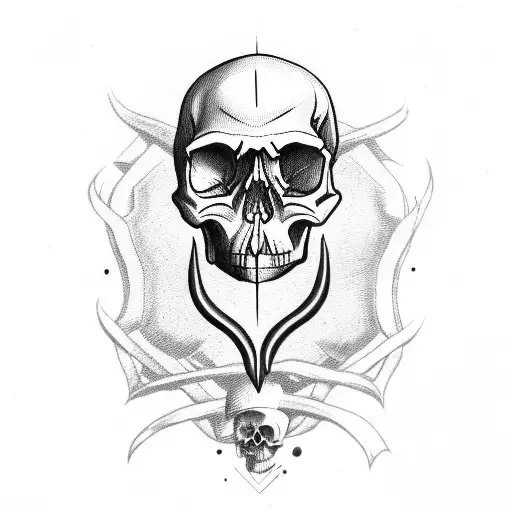 Skull With Dagger
