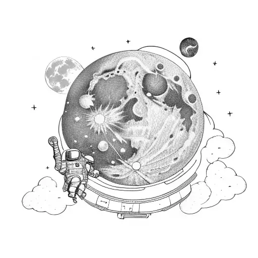 Astronaut Floating Around The Moon