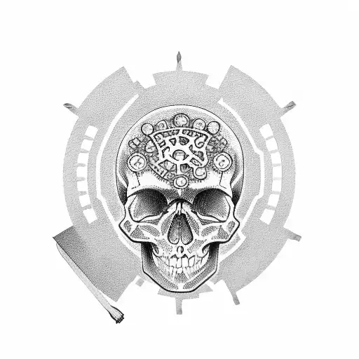 Skull With Gears
