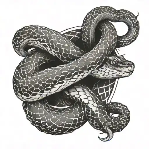 Abstract Geometric Design Incorporating Snakes And Pit Vipers