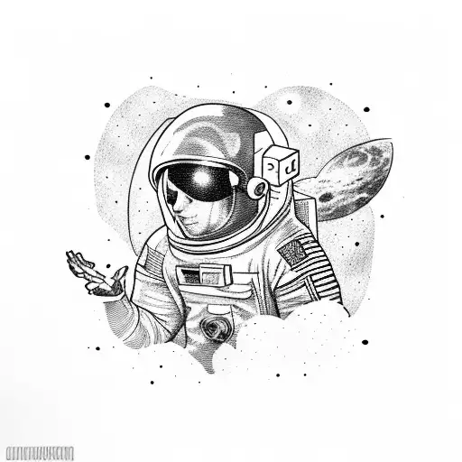 Astronaut On The Moon Sitting