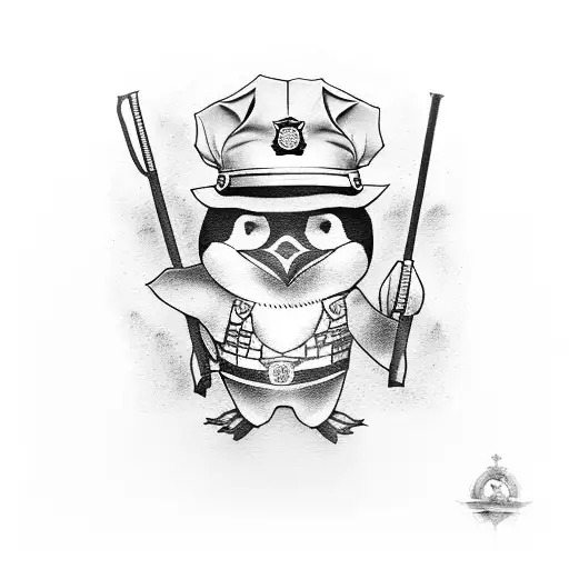 Penguin Wearing A Police Uniform