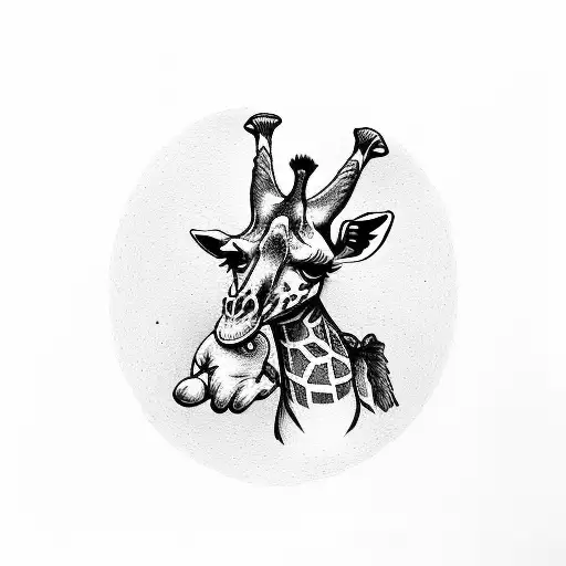 A Giraffe Playing A Guitar With Boxing Gloves On