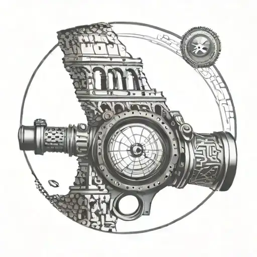 Sniper Scope With A Silhouette Of The Colosseum In The Background