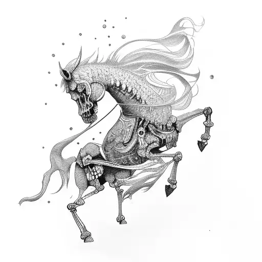 Skeleton Riding Horse