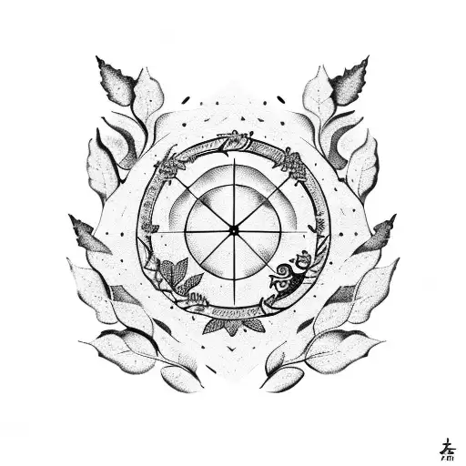 Wreath Of Laurel Leaves With Zodiac Signs