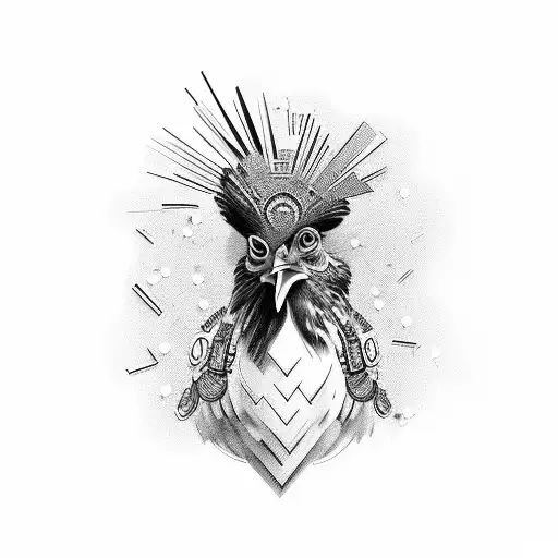 A Glamorous Portrait Of A Chicken Adorned With Jewels