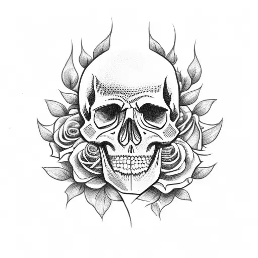 Skull With Roses