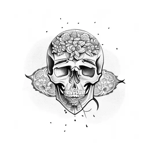 Skull With Gardenias