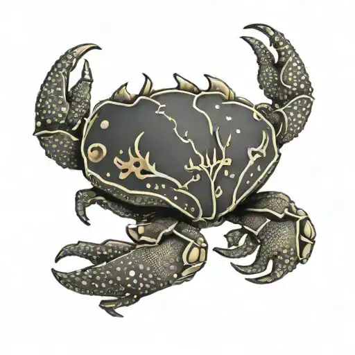 Crab And Golden Cat Statue Interwoven