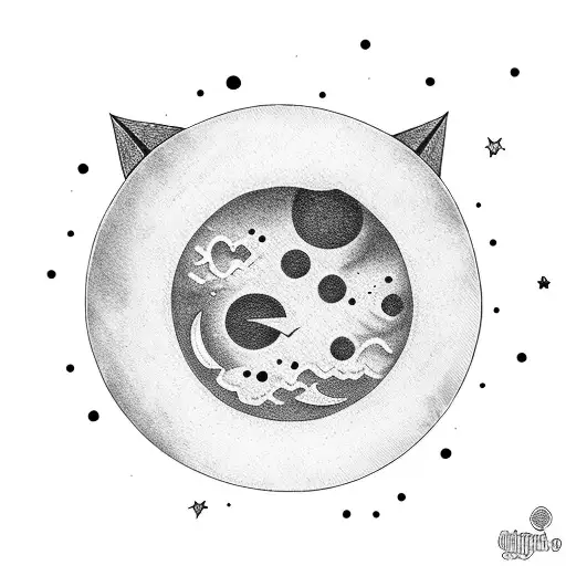 Comic-style Moon And Stars