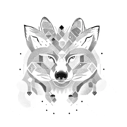 Half-face Bear And Half-face Fox