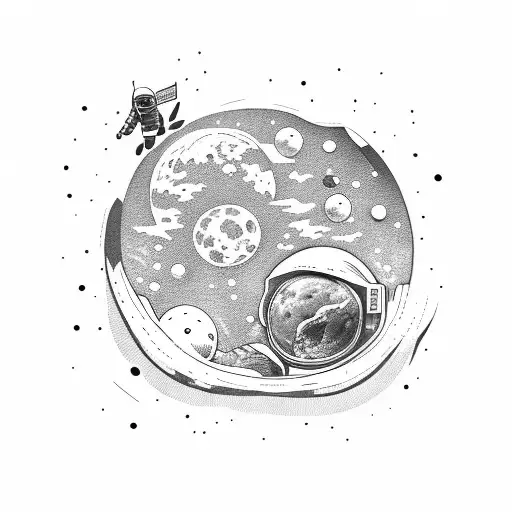 Astronaut On The Moon Floating