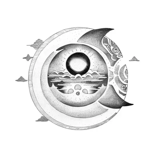 A Moon And Sun Merging Into One