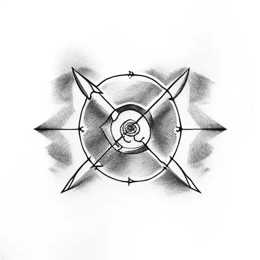 Arrow On Forearm With A Red Trail Leading Up The Arm To The Heart