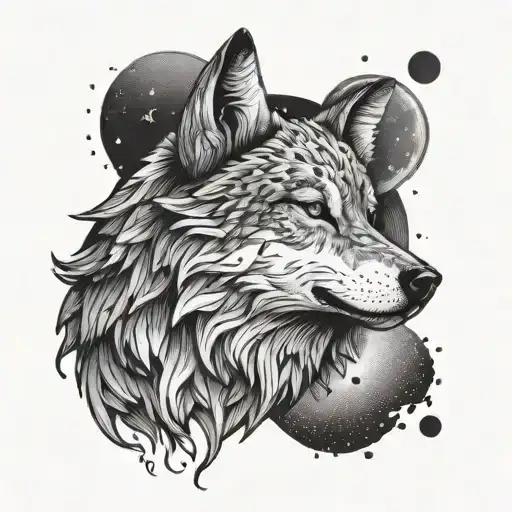 Howling Wolf In The Moon