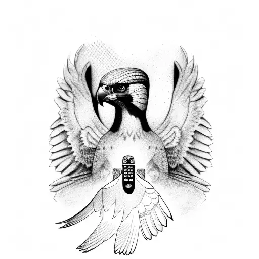 An Egyptian Falcon With A Game Controller In Its Talons