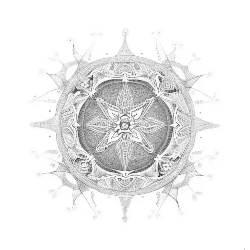 A Mesmerizing Dotwork Mandala Incorporating Symbols And Motifs From Bring Me The Horizon's Music