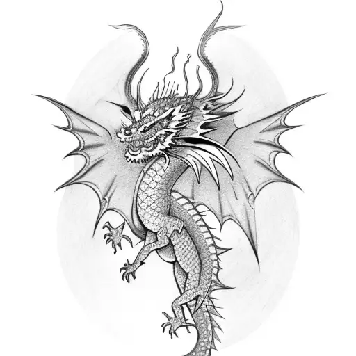 Dragon With Flowers
