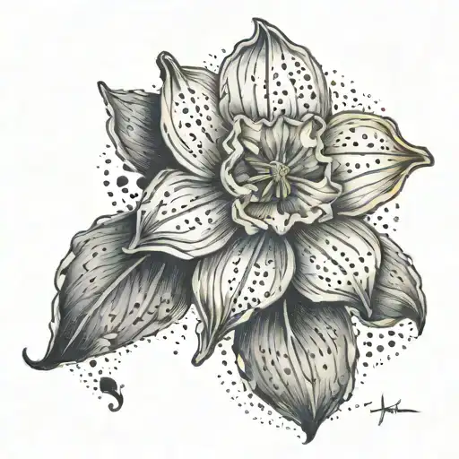 Floralie Word With A Daffodil As The I Dot