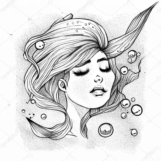 Mermaid Blowing Bubbles