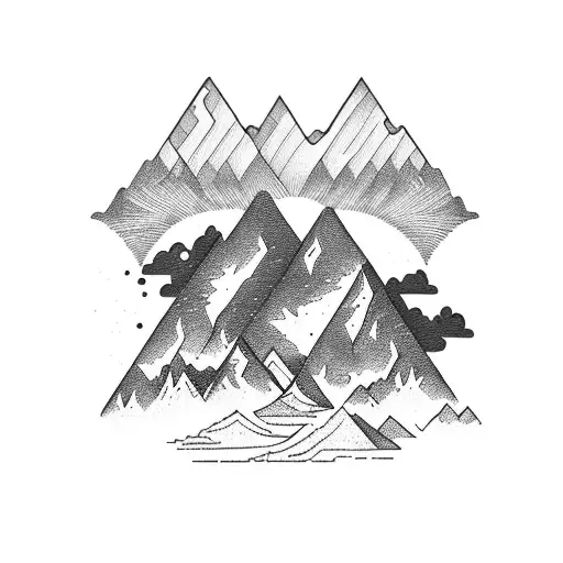 A Majestic Mountain Landscape With A Winding River