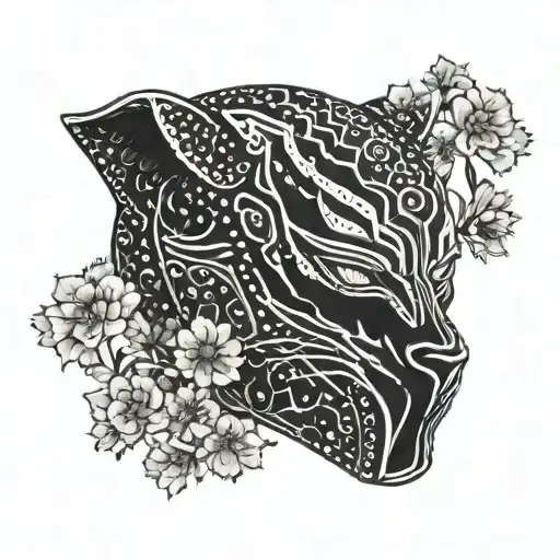 Surrounded By Dandelions There Is A Black Panther Playing A Football Helmet Shape Guitar