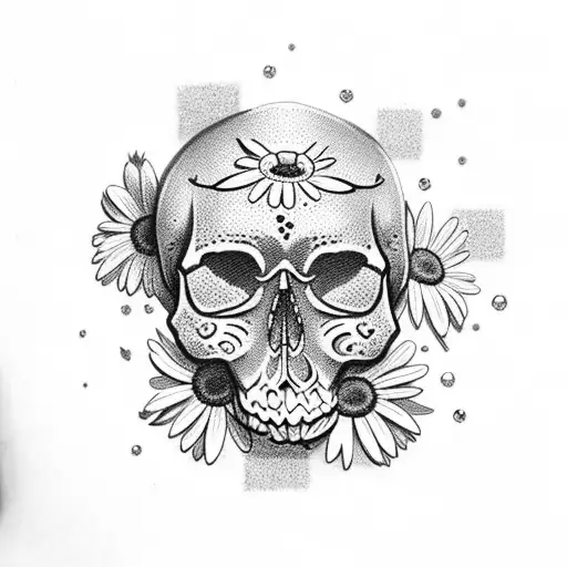 Skull With Daisy