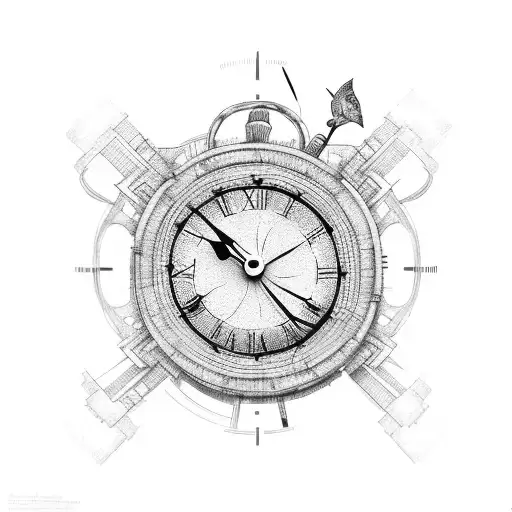 A Clock Mechanism Intertwined With A Red Passionate Word