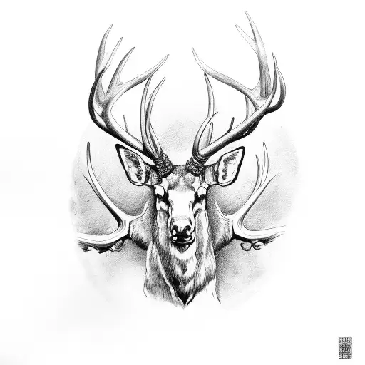 Irish Elk Head With Huge Antlers