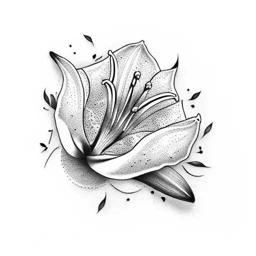 Create A Minimalist Tattoo Of A Lily Using Dotwork Technique