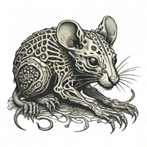 Neo Traditional Rat Skeleton
