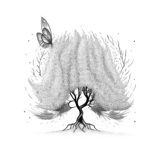 Fairy Willow Tree With A Girl Reading Underneath