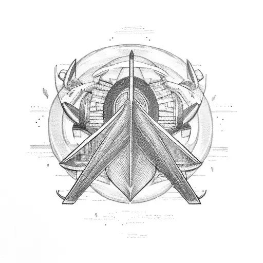 An Airplane And A Heart Combined To Form A Unique Symbol