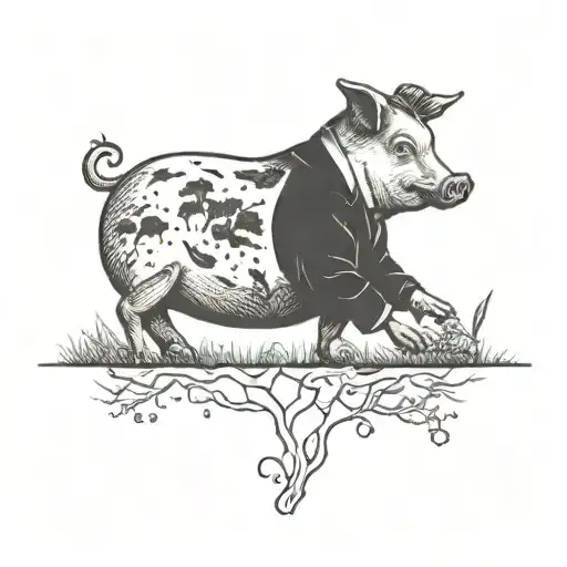 A Teacher Pig Giving A Lesson In A Nature Setting