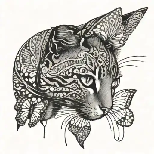 Cat And Butterfly
