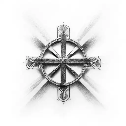 Christian Cross On Chest And Shoulders