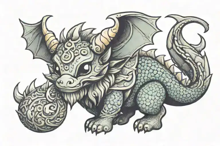 Kawaii Pastel Viking Dragon