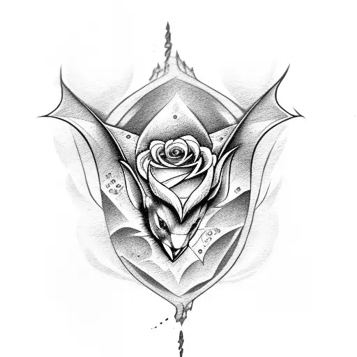 Bat With Rose