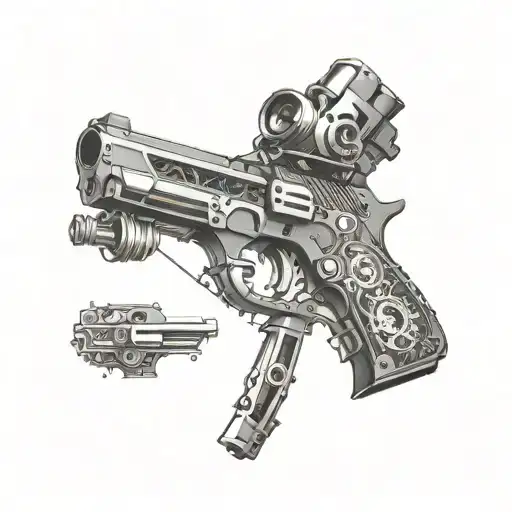 A Sleek Gun Design With Intricate Mechanical Details