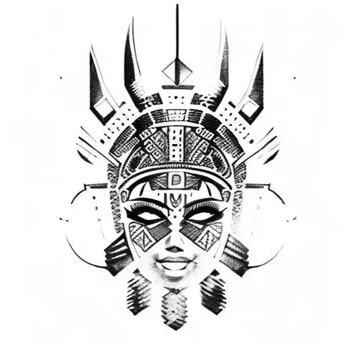 Aztec Warrior Girl Tribal