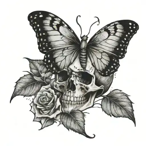 Skull And Butterfly
