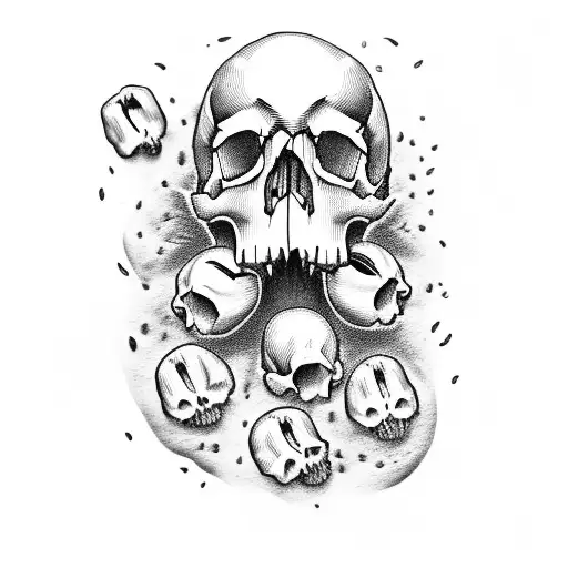 A Skull Made Out Of Coffee Beans With A Guitar Neck As Its Jawbone