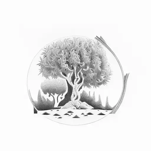 Olive Tree With Palm Tree On An Arabic Door