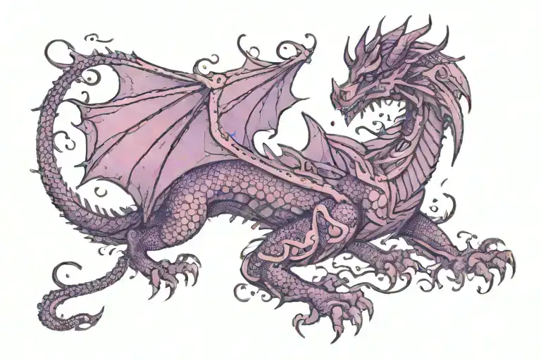 Mahou Shoujo Pink Purple Sparkly Viking Dragon